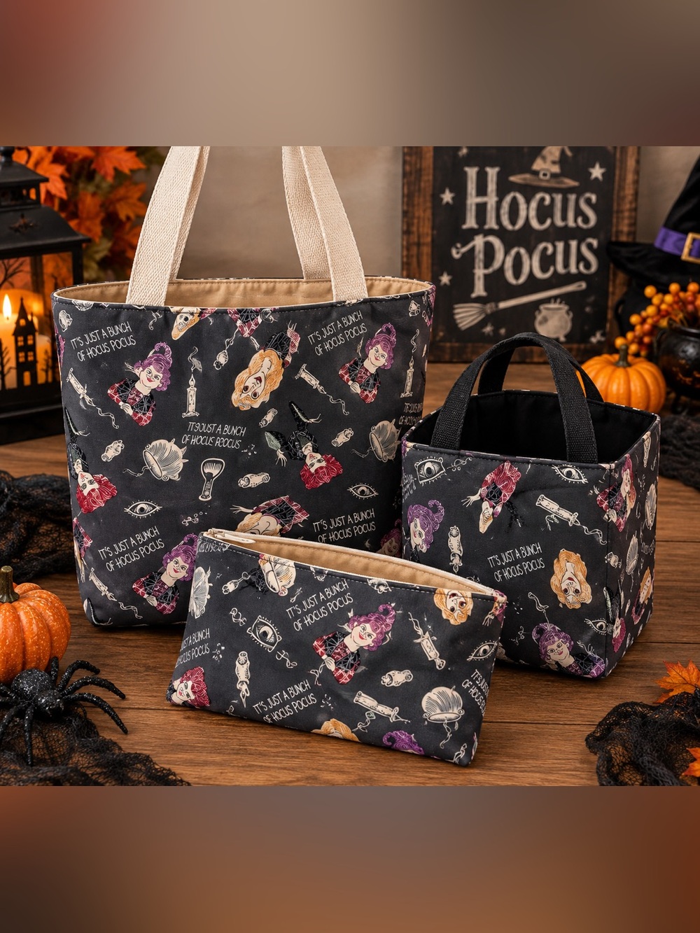 Handmade Hocus Pocus 3-Piece Bag Set